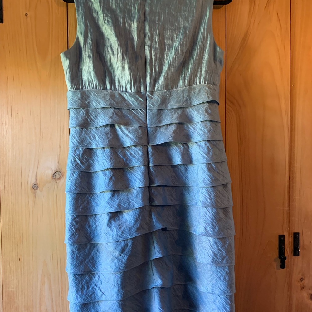 🌈dressbarn Collection Blue Ruffle Dress - Picture 4 of 7